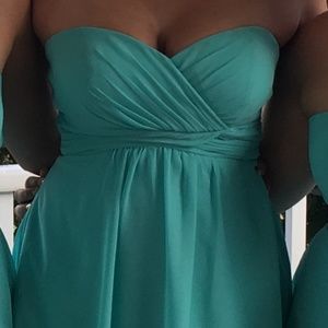 Aqua Short Strapless Dress